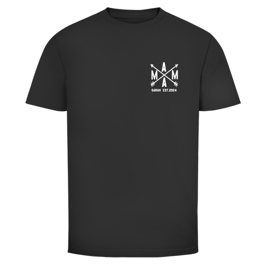 Mama Est. Brustdruck personalisiert mit Namen & Datum | Unisex T-Shirt