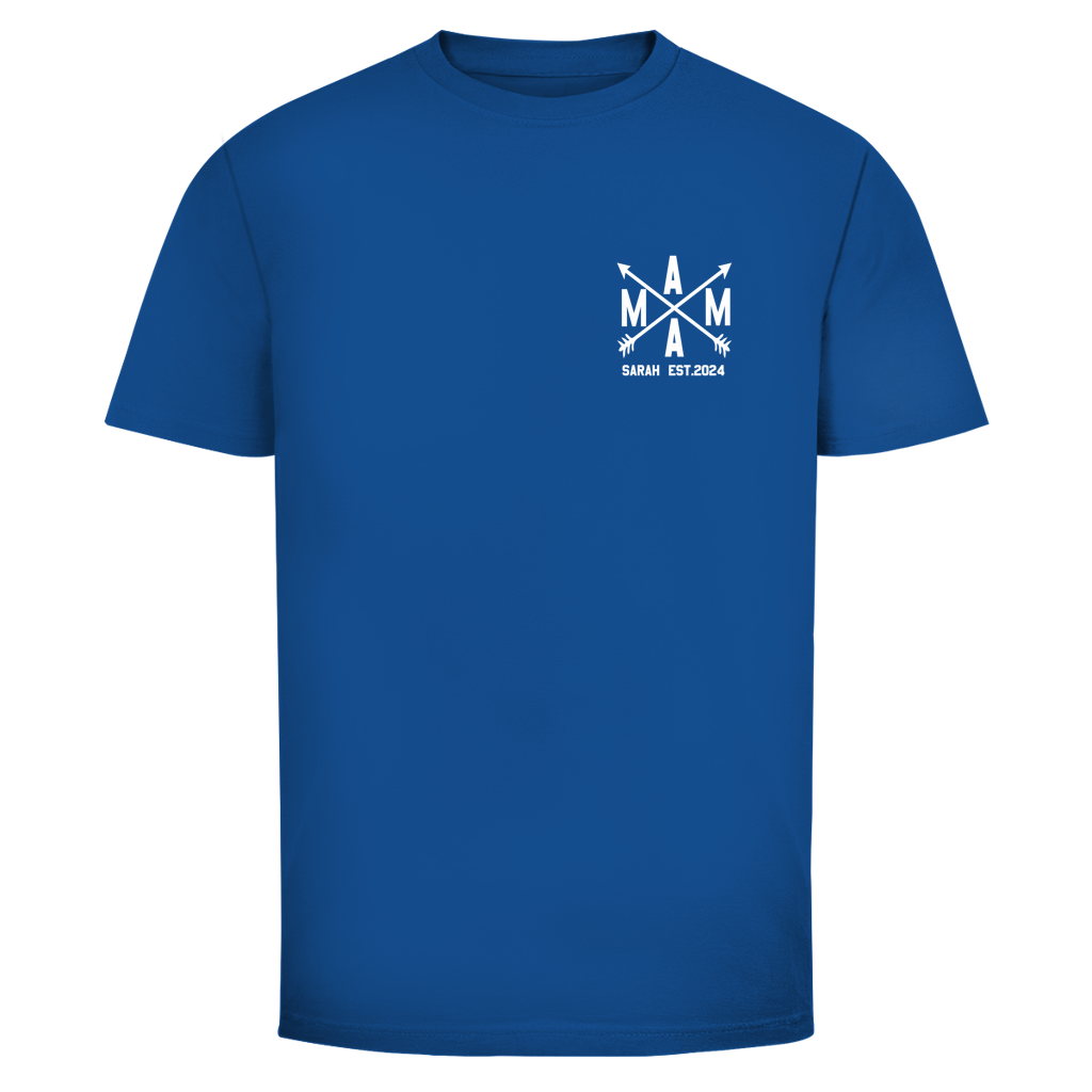 Mama Est. Brustdruck personalisiert mit Namen & Datum | Unisex T-Shirt