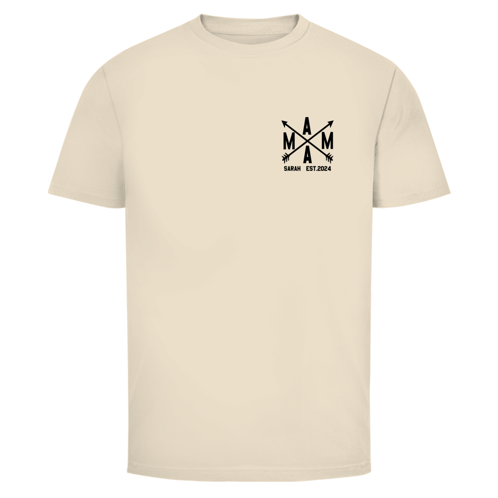 Mama Est. Brustdruck personalisiert mit Namen & Datum | Unisex T-Shirt
