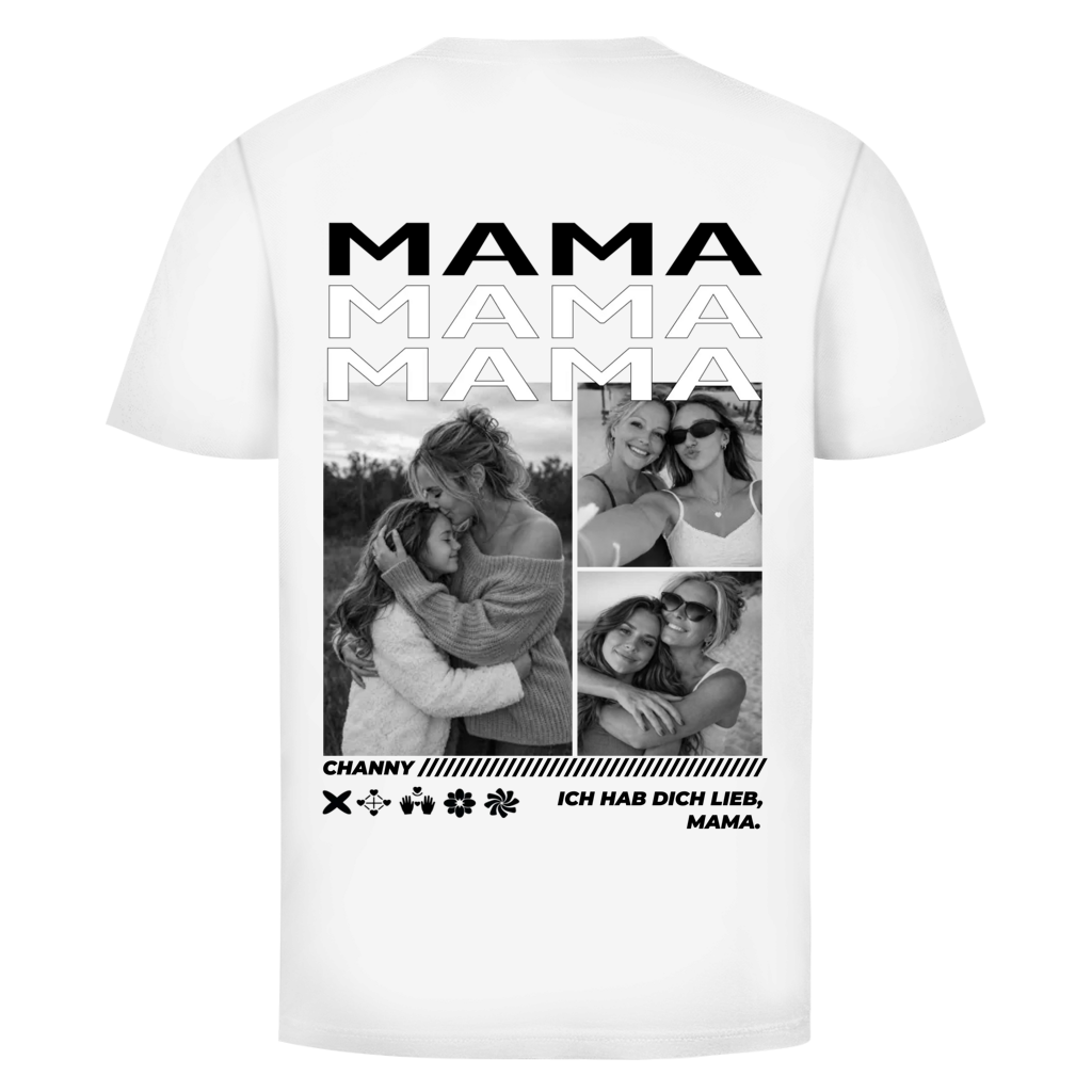 Mama Memories Rückendruck personalisiert mit Foto & Name | Unisex T-Shirt