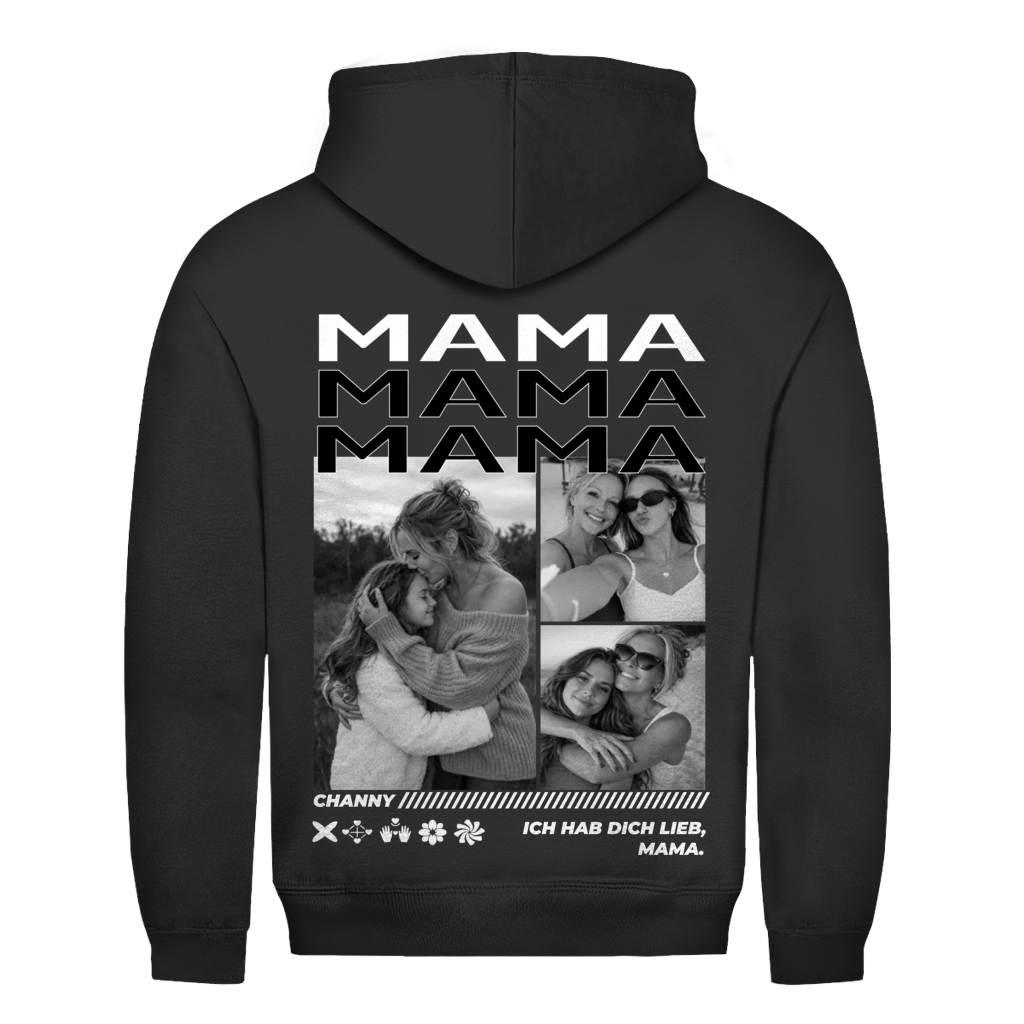 Mama Memories Rückendruck personalisiert mit Foto & Name | Unisex Hoodie