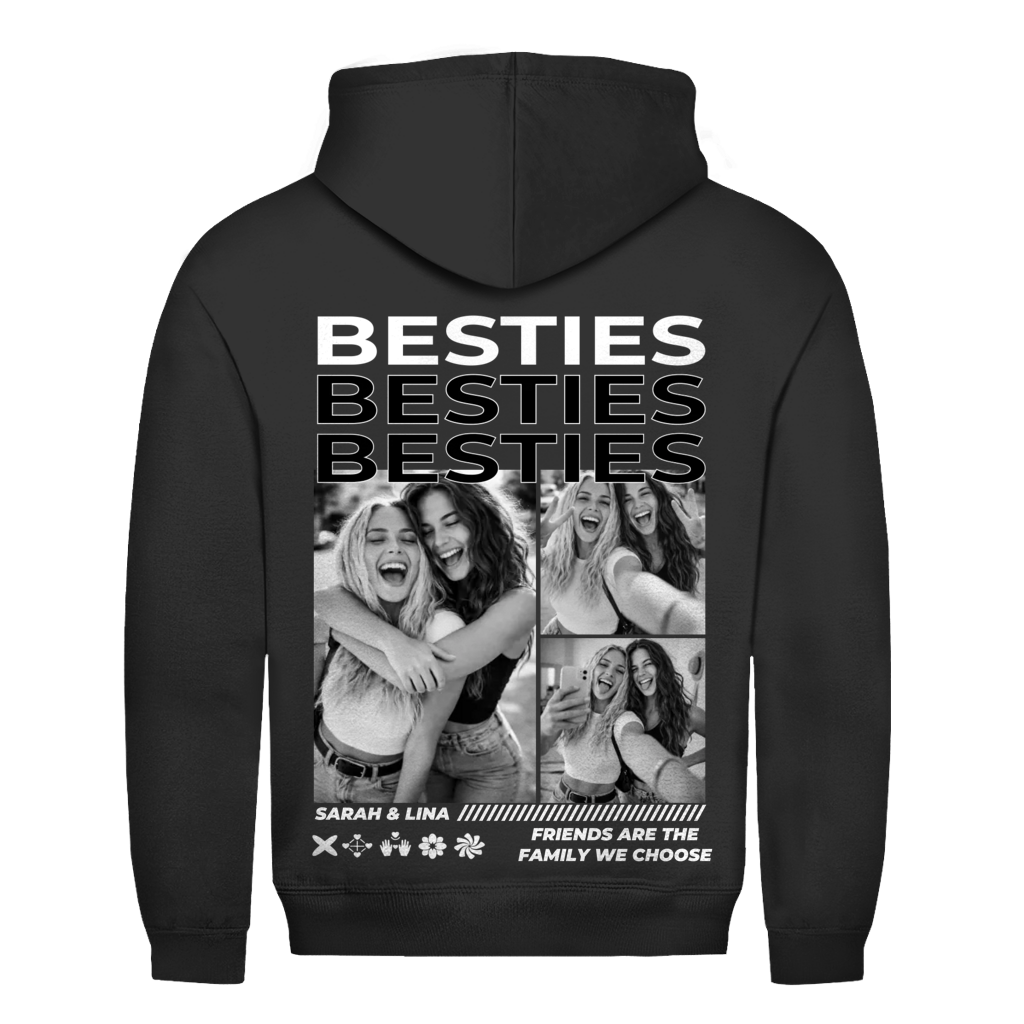 Besties Memories Rückendruck personalisiert mit Foto & Name | Unisex Hoodie