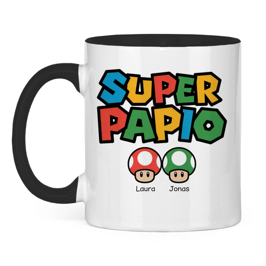 Super Papio personalisiert mit Namen | zweifarbige Tasse