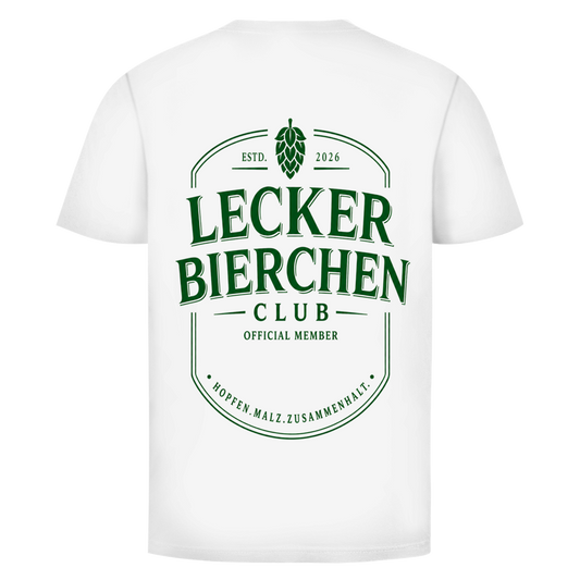 Lecker Bierchen Club Member Rückendruck BLACK & WHITE Edition | Unisex T-Shirt