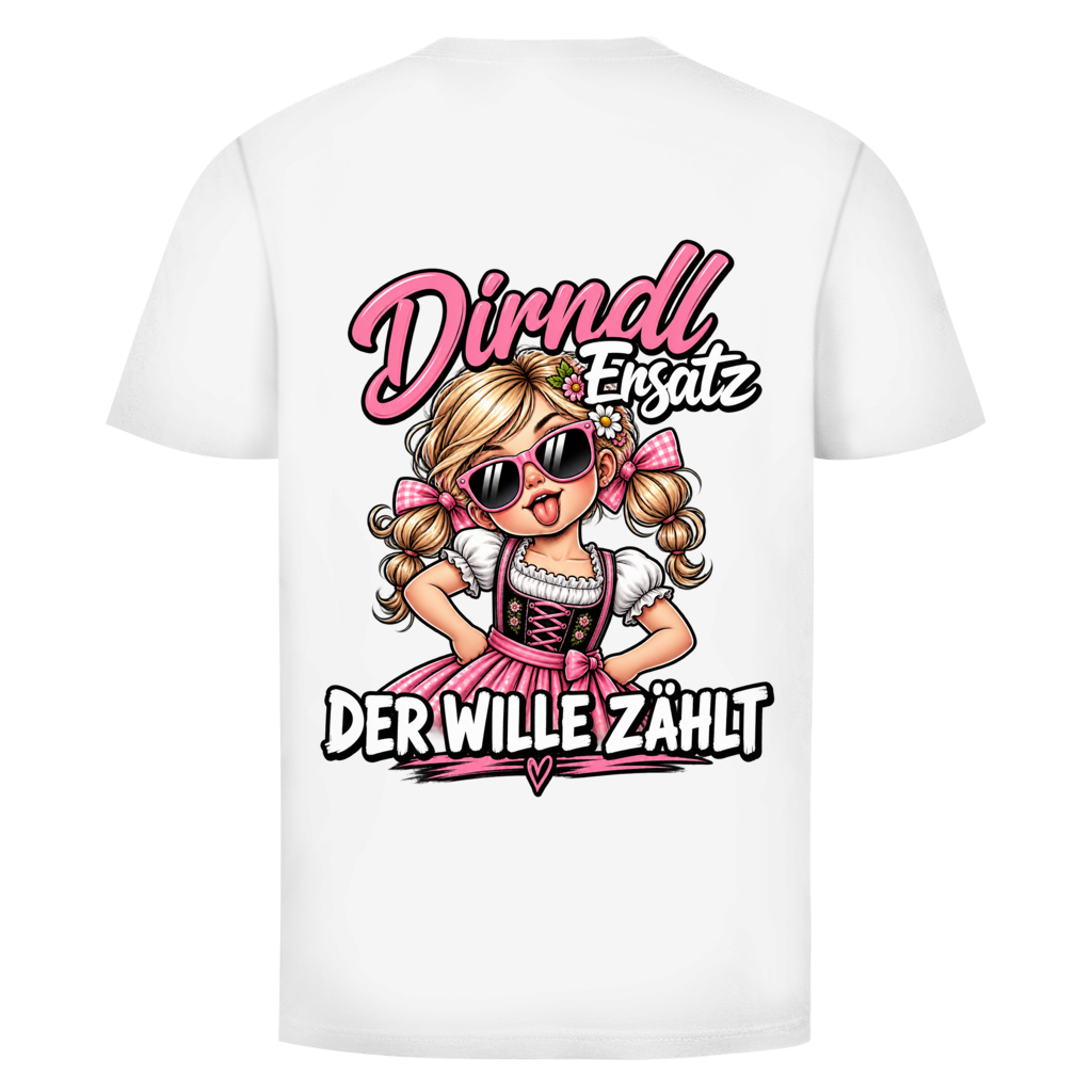 Dirndl Ersatz der Wille zählt Rückendruck | Unisex T-Shirt