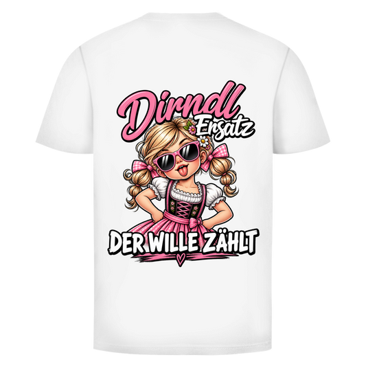 Dirndl Ersatz der Wille zählt Rückendruck | Unisex T-Shirt
