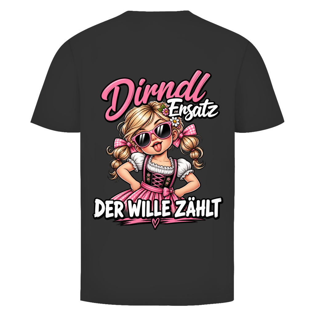 Dirndl Ersatz der Wille zählt Rückendruck | Unisex T-Shirt