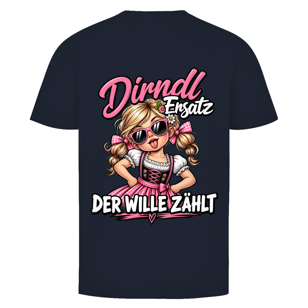 Dirndl Ersatz der Wille zählt Rückendruck | Unisex T-Shirt