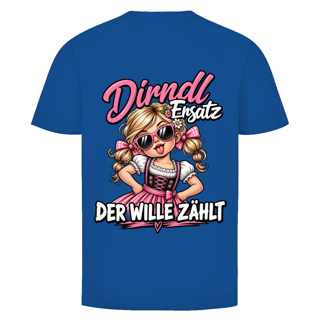 Dirndl Ersatz der Wille zählt Rückendruck | Unisex T-Shirt