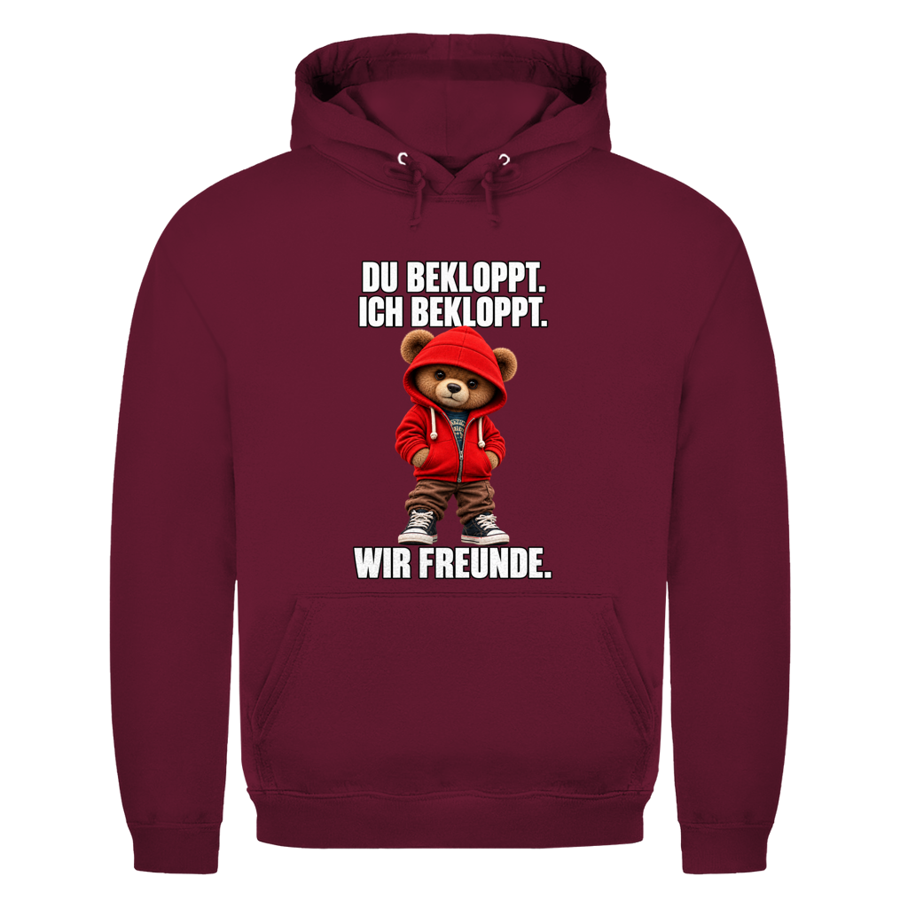 Du Bekloppt. Ich Bekloppt. Wir Freunde. Teddy | Unisex Hoodie