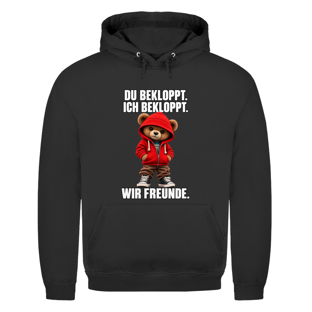 Du Bekloppt. Ich Bekloppt. Wir Freunde. Teddy | Unisex Hoodie