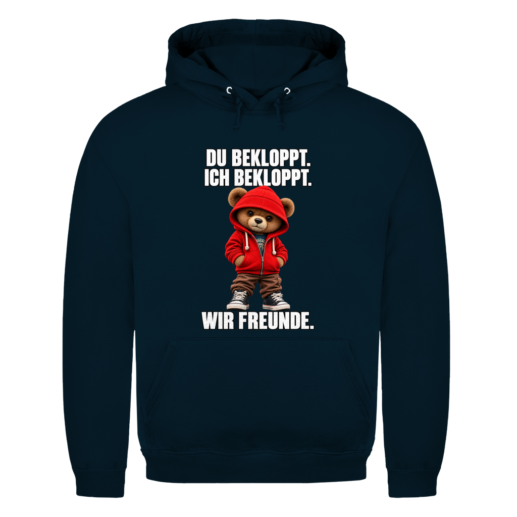 Du Bekloppt. Ich Bekloppt. Wir Freunde. Teddy | Unisex Hoodie