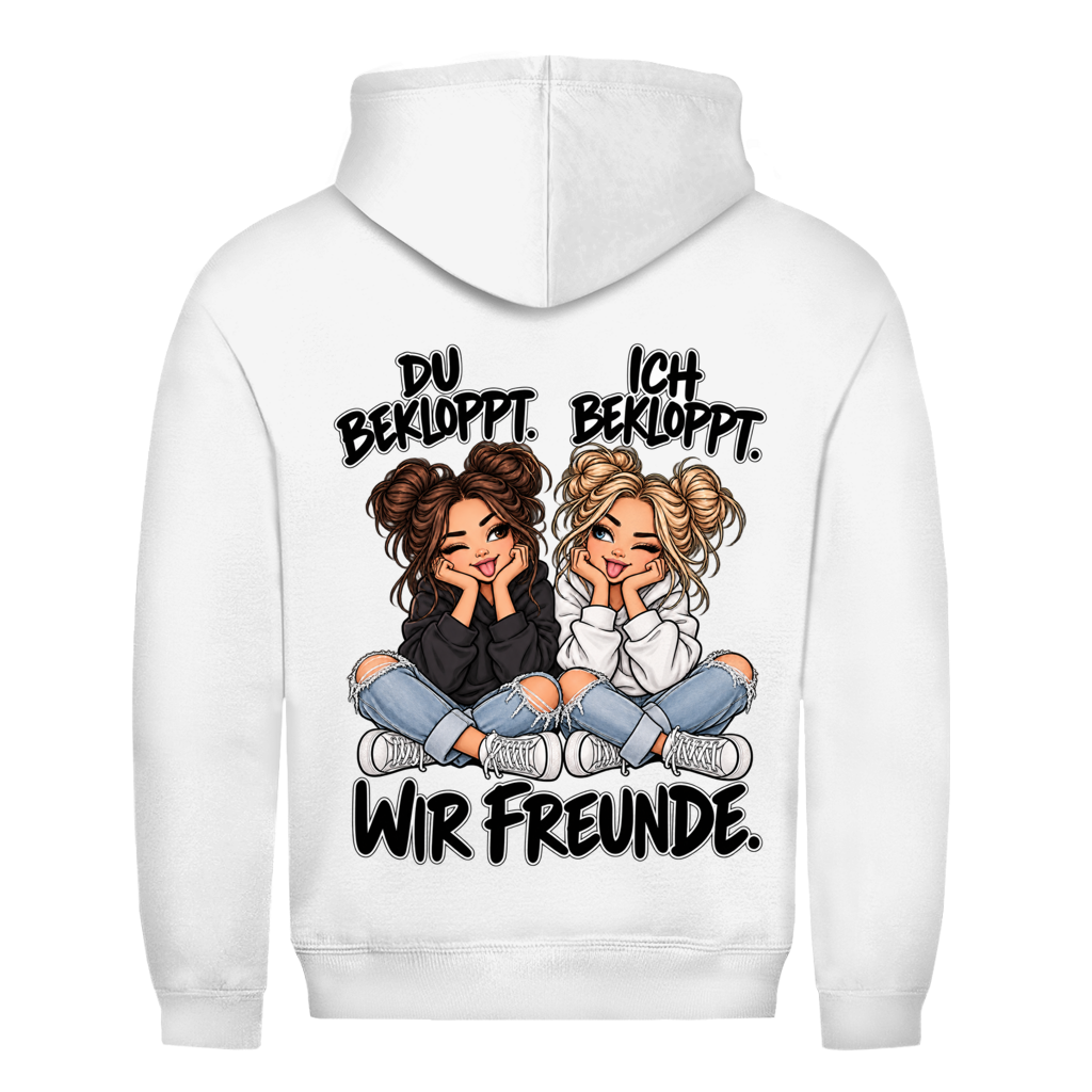 Du Bekloppt. Ich Bekloppt. Girls Rückendruck | Unisex Hoodie