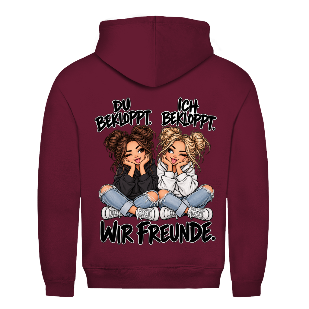 Du Bekloppt. Ich Bekloppt. Girls Rückendruck | Unisex Hoodie