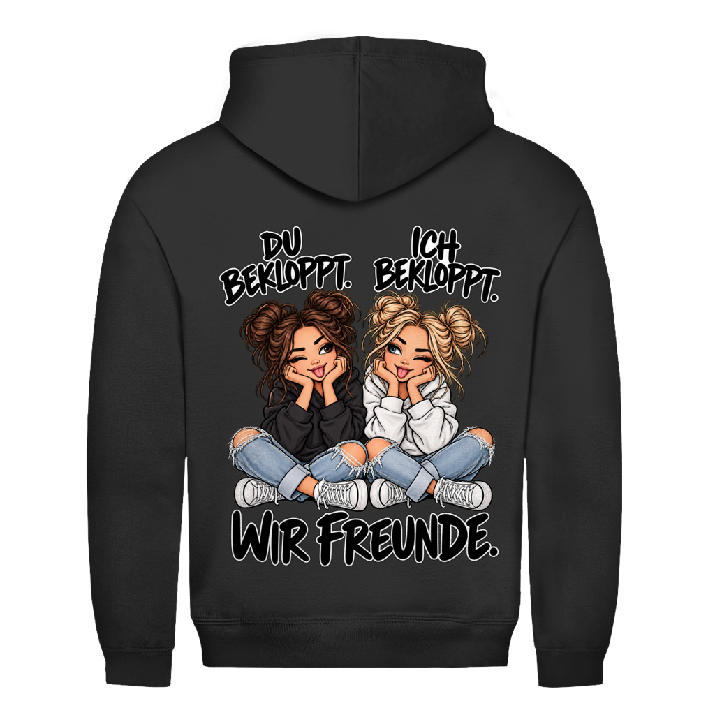 Du Bekloppt. Ich Bekloppt. Girls Rückendruck | Unisex Hoodie