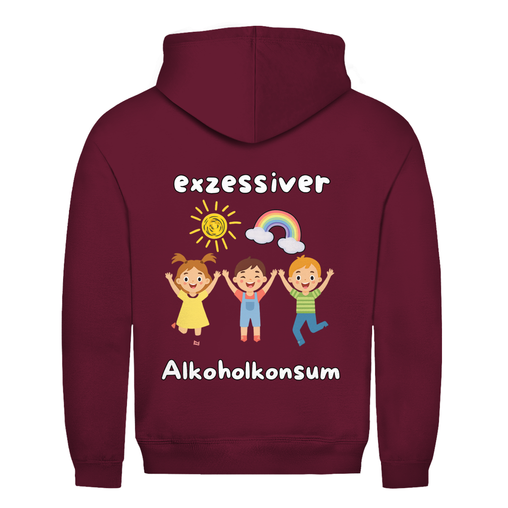 Exzessiver Alkoholkonsum Rückendruck | Unisex Hoodie