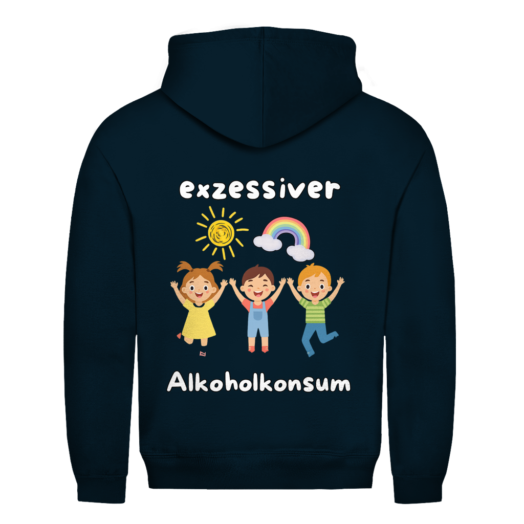 Exzessiver Alkoholkonsum Rückendruck | Unisex Hoodie