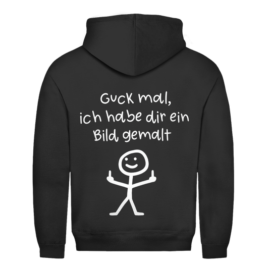 Guck mal ich hab dir ein Bild gemalt Hoodie in Schwarz