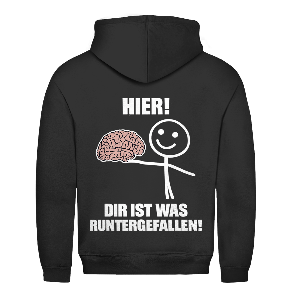 Hier! dir ist was runtergefallen Rückendruck | Unisex Hoodie