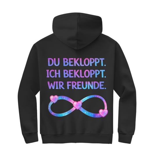 Du bekloppt. Ich bekloppt. Wir Freunde Zipper in Schwarz