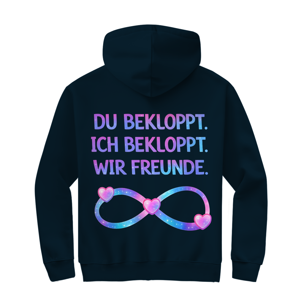 Du bekloppt. Ich bekloppt. Wir Freunde Zipper in Navy