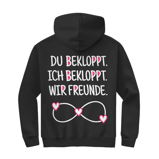 Du bekloppt. Ich bekloppt. Zipper in Schwarz