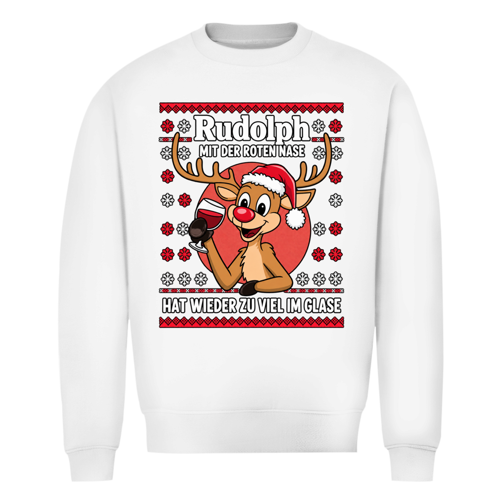 Rudolph mit der roten Nase Ugly Christmas Sweater in Weiß