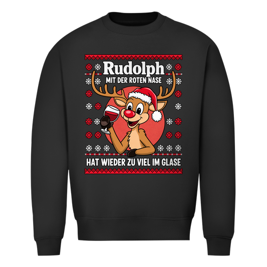 Rudolph mit der roten Nase Ugly Christmas Sweater in Schwarz