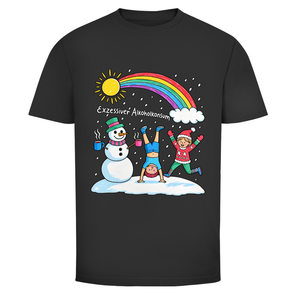 Xmas Exzessiver Alkoholkonsum Weihnachtsshirt in Schwarz