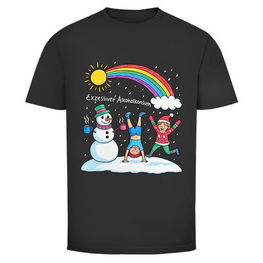 Xmas Exzessiver Alkoholkonsum Weihnachtsshirt in Schwarz