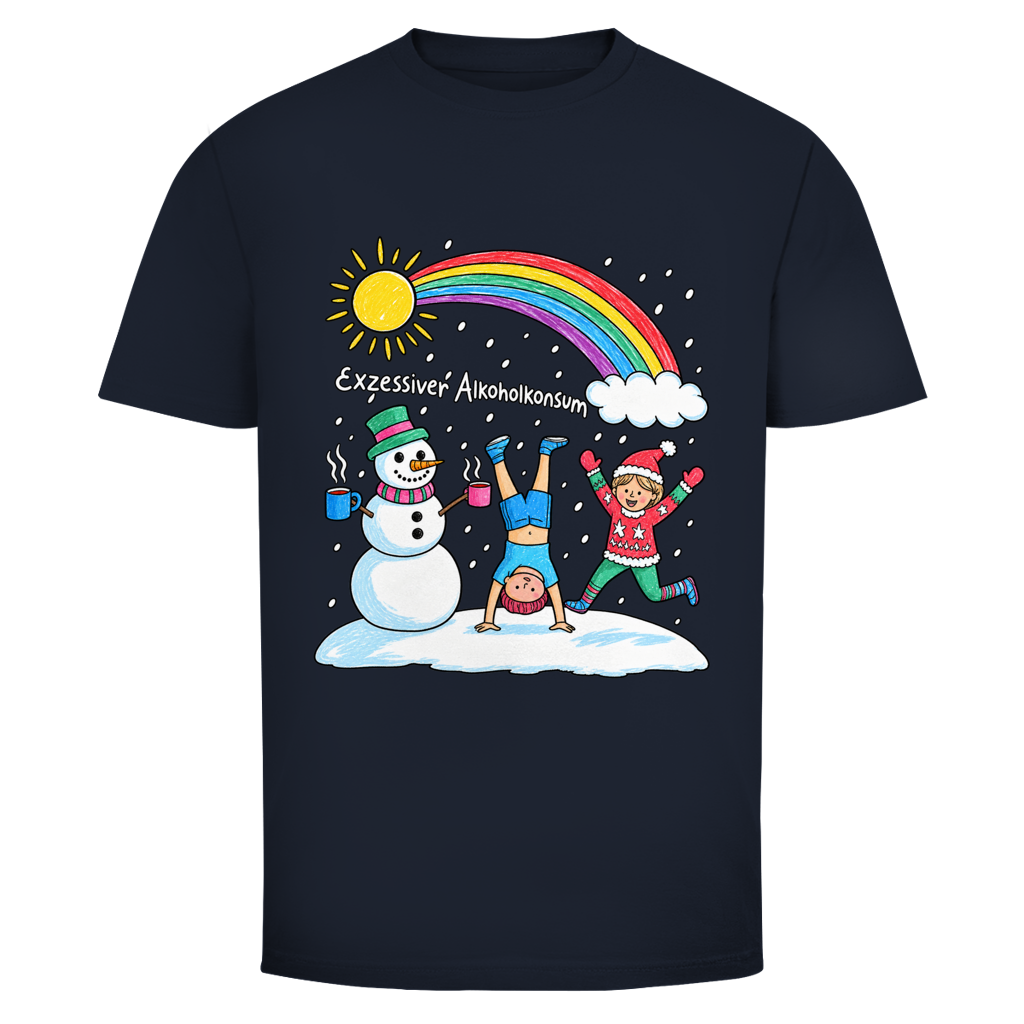 Xmas Exzessiver Alkoholkonsum Weihnachtsshirt in Navy