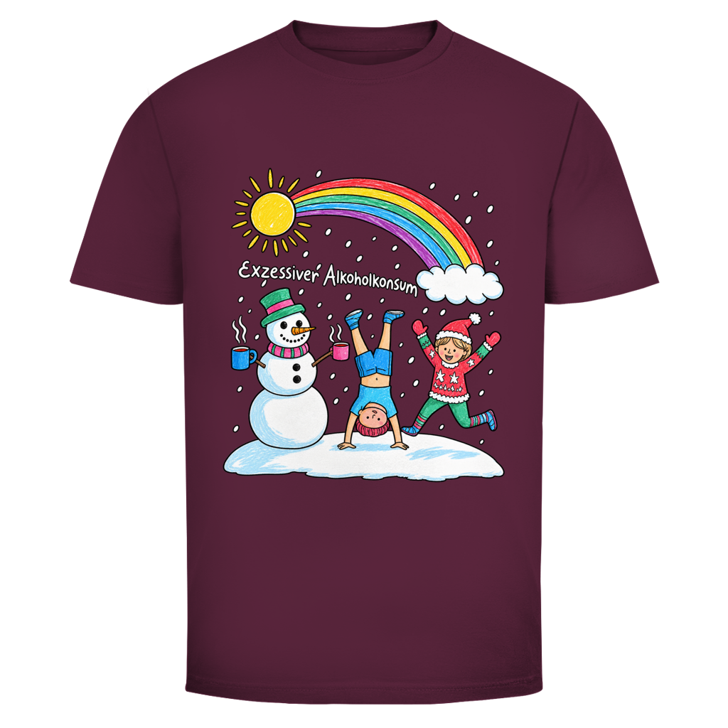 Xmas Exzessiver Alkoholkonsum Weihnachtsshirt in Bordeaux