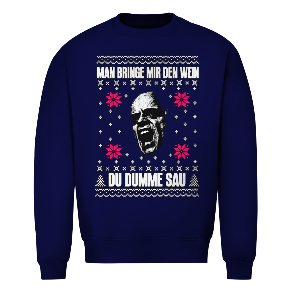 Man bringe mir den Wein Ugly Christmas Sweater in Navy