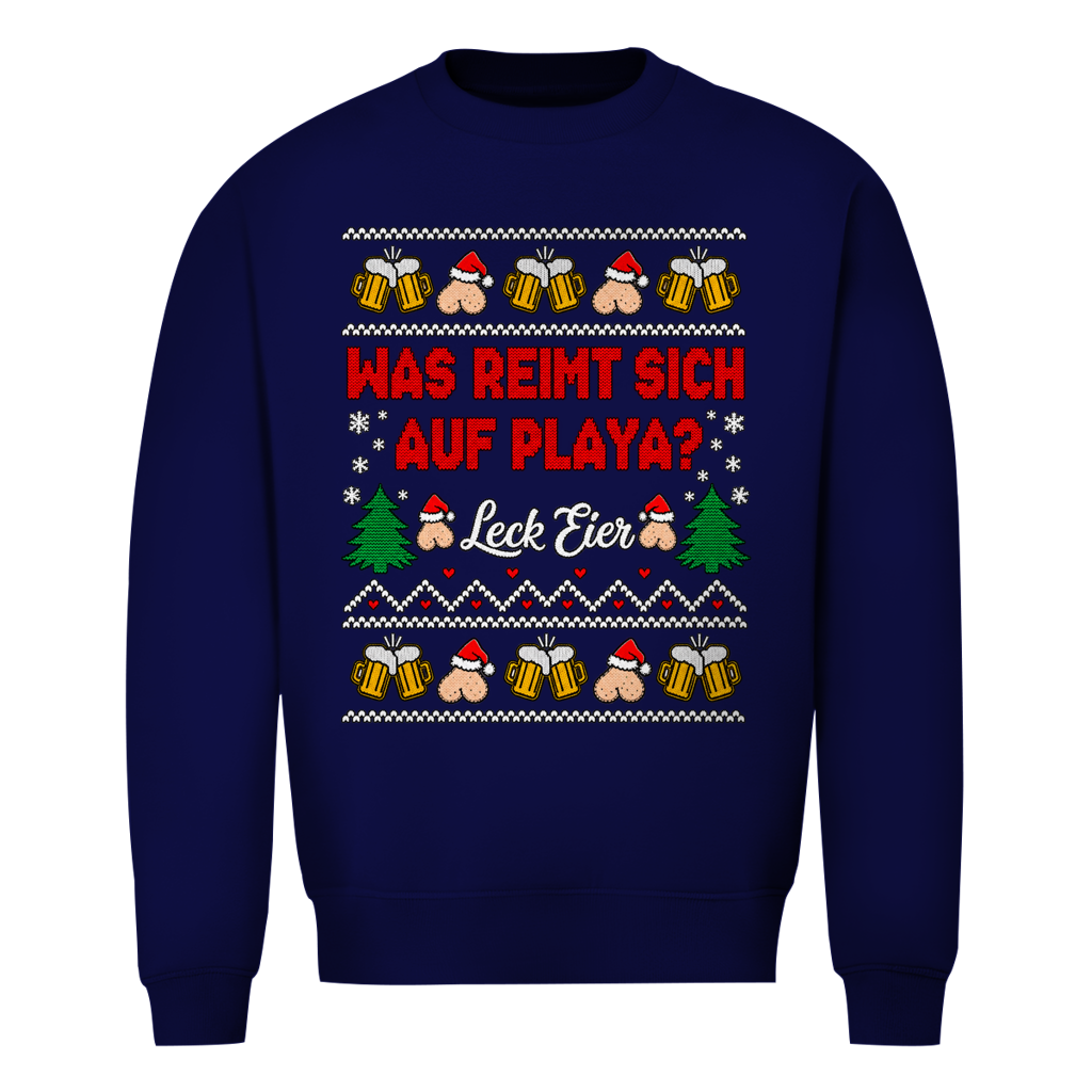 Was reimt sich auf Playa Ugly Christmas Sweater in Navy