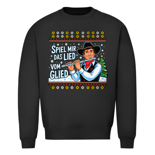 Spiel mir das Lied vom Glied Ugly Christmas Sweater in Schwarz