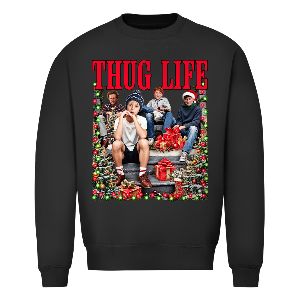 Xmas Thug Life Weihnachtspullover in Schwarz