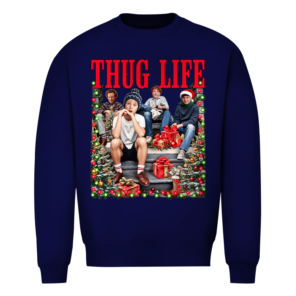 Xmas Thug Life Weihnachtspullover in Navy