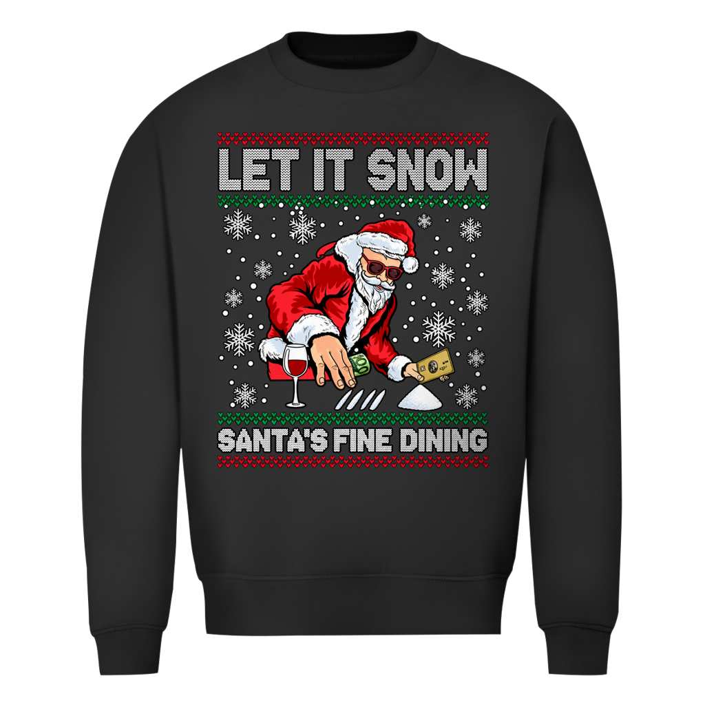 Let it Snow Ugly Christmas Sweater in Schwarz
