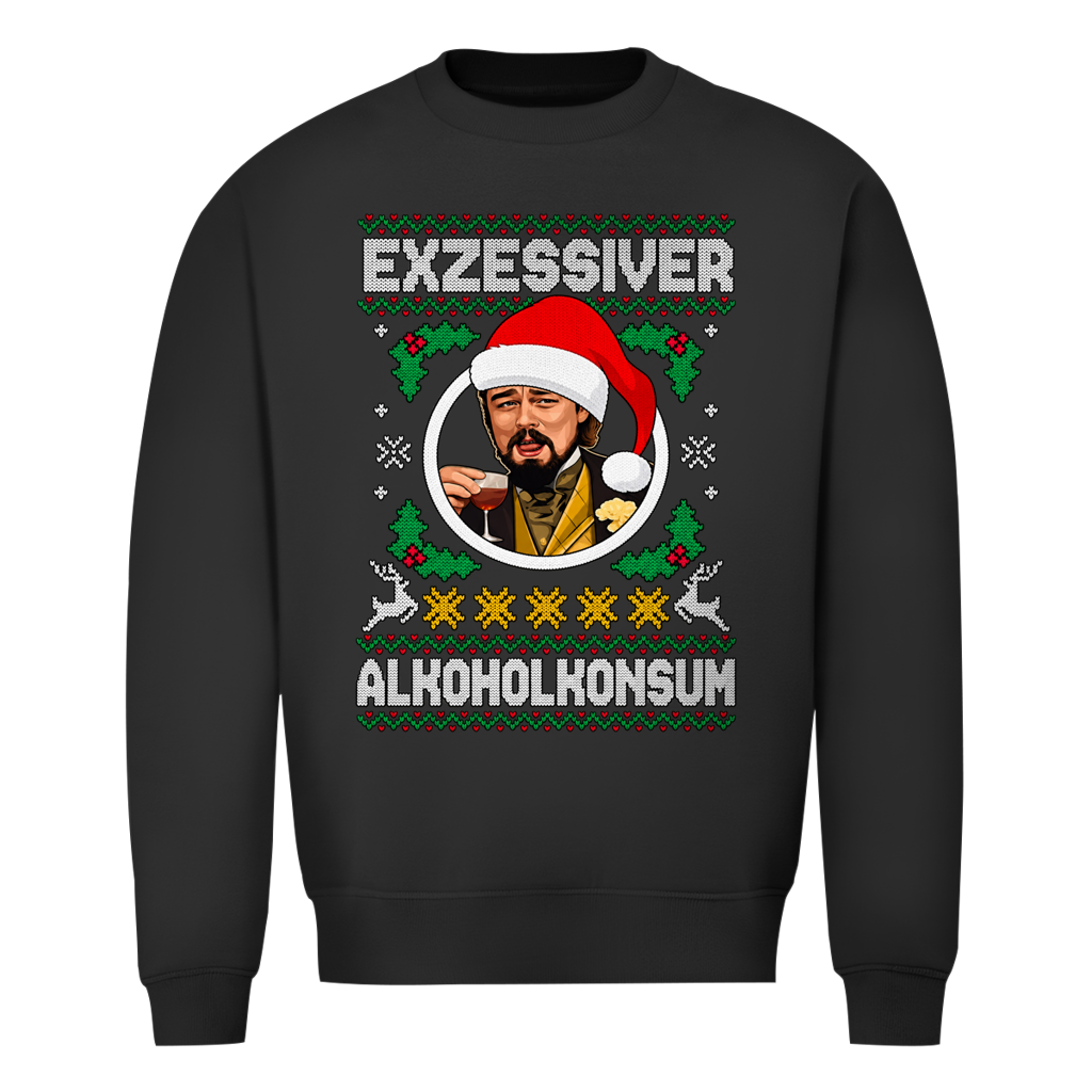 Exzessiver Alkoholkonsum Ugly Christmas Sweater in Schwarz