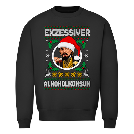 Exzessiver Alkoholkonsum Ugly Christmas Sweater in Schwarz