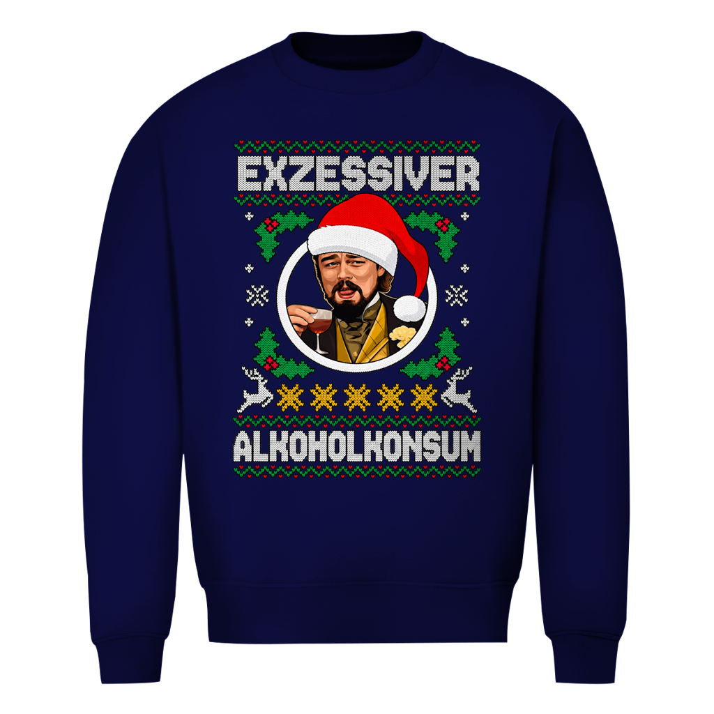 Exzessiver Alkoholkonsum Ugly Christmas Sweater in Navy