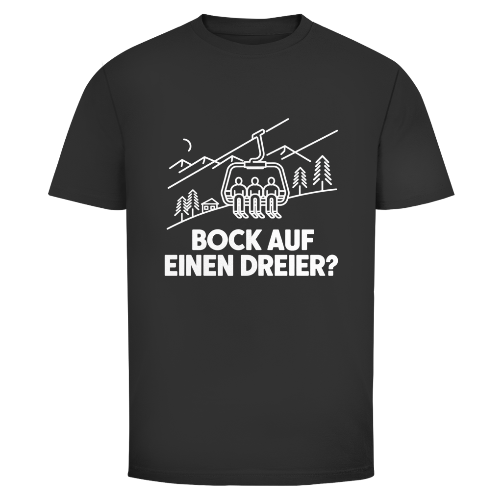 Bock auf einen Dreier Après Ski Weihnachtsshirt in Schwarz
