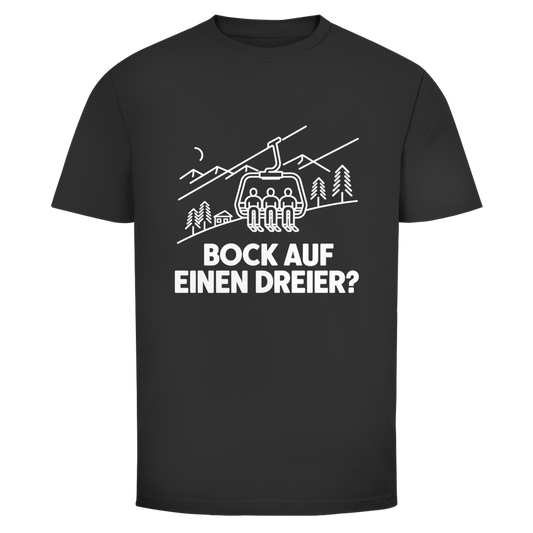 Bock auf einen Dreier Après Ski Weihnachtsshirt in Schwarz