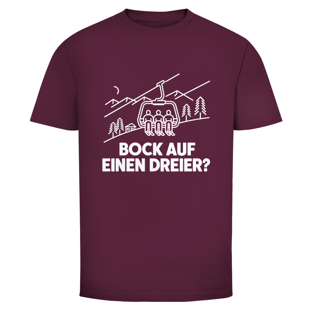 Bock auf einen Dreier Après Ski Weihnachtsshirt in Bordeaux