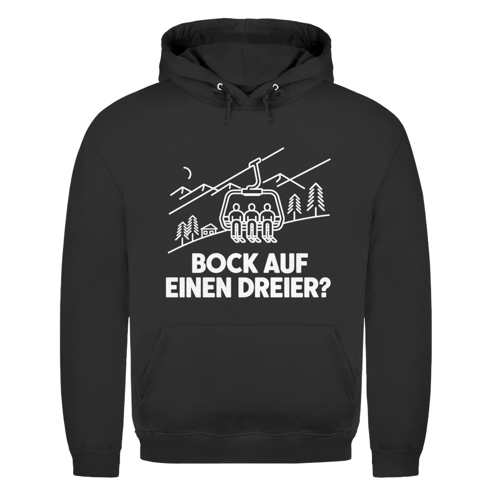 Bock auf einen Dreier Après Ski Weihnachtshoodie in Schwarz