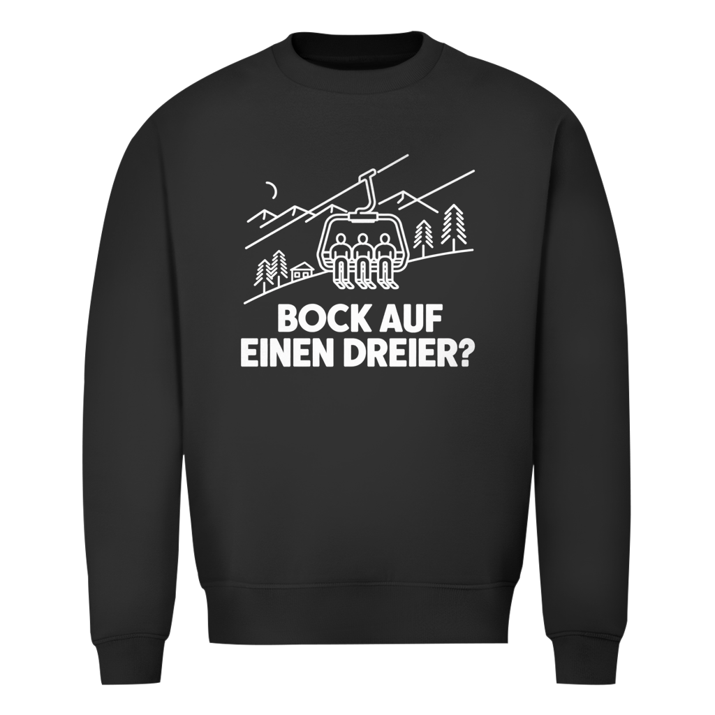 Bock auf einen Dreier Après Ski Weihnachtspullover in Schwarz