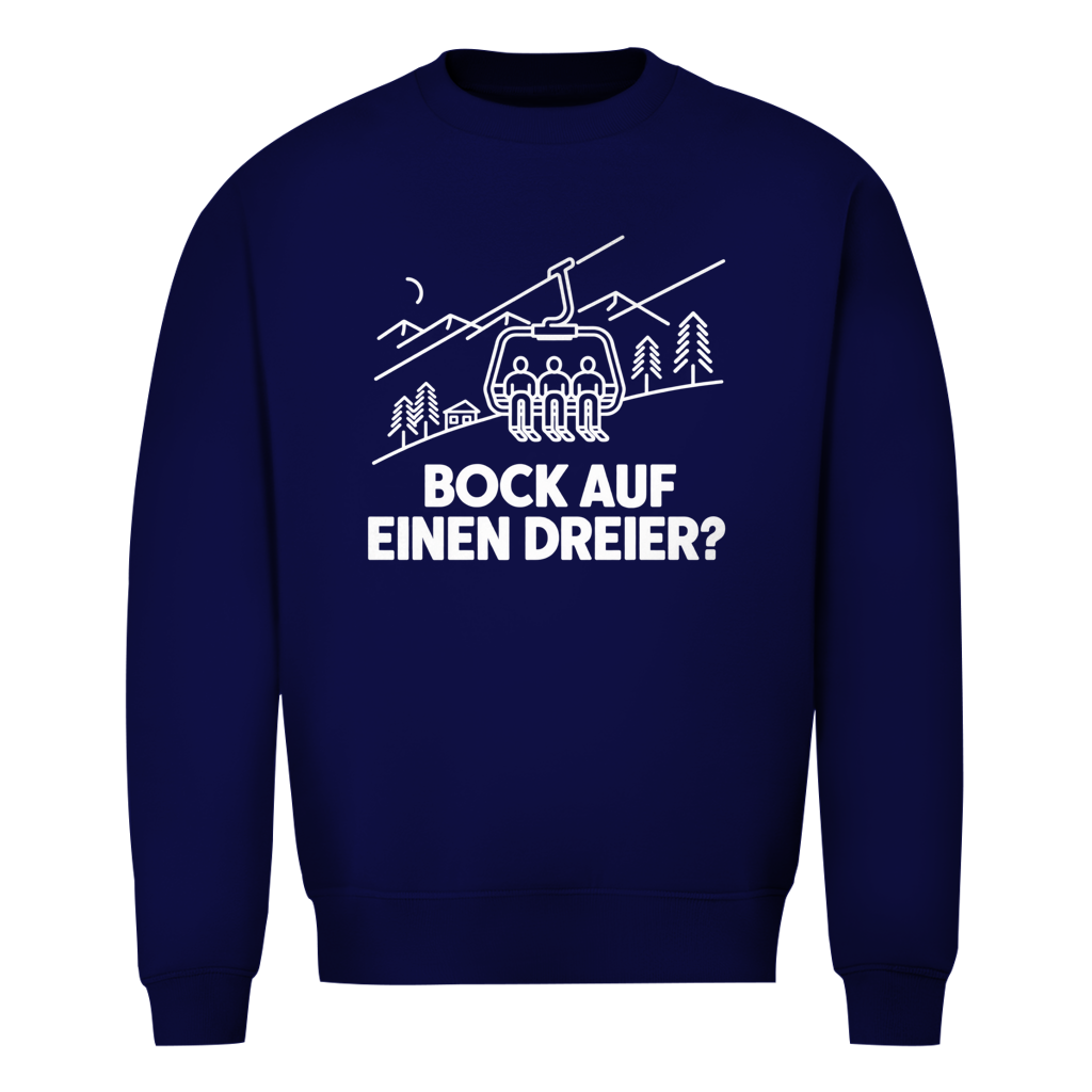 Bock auf einen Dreier Après Ski Weihnachtspullover in Navy