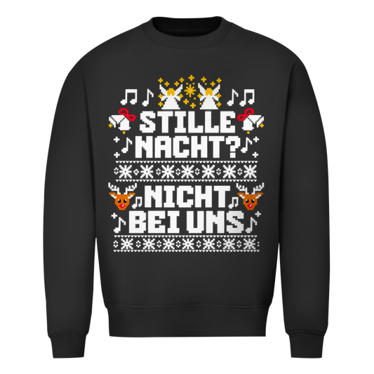 Stille Nacht? Nicht bei uns Ugly Christmas Sweater in Schwarz