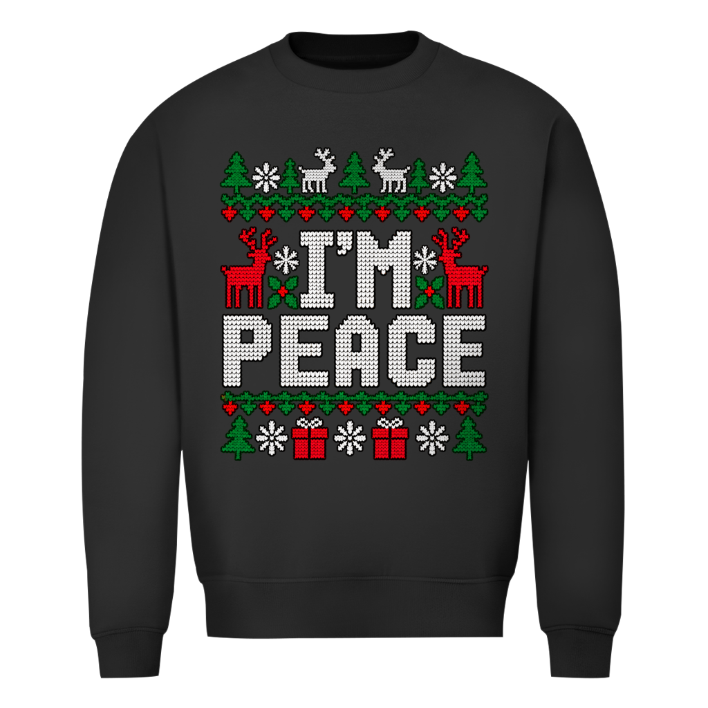 I´m Peace Ugly Christmas Sweater in Schwarz