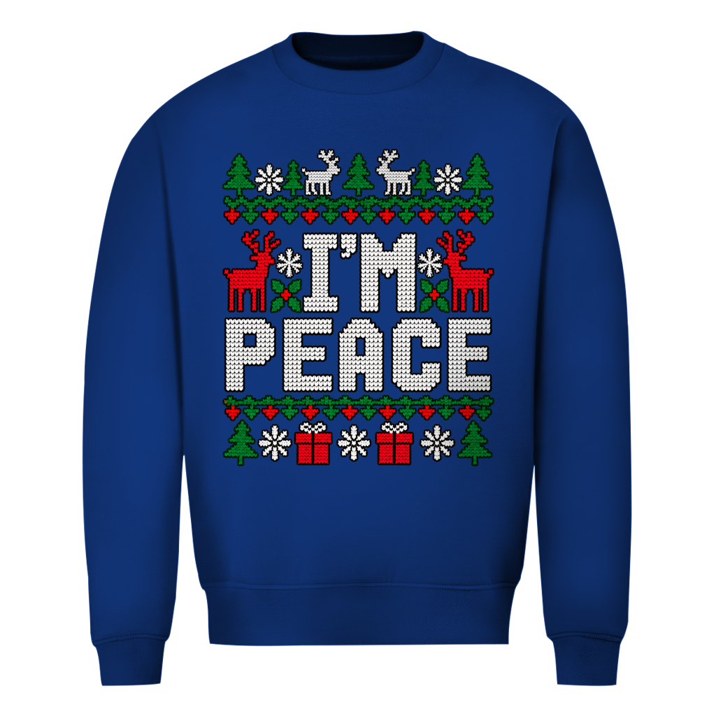 I´m Peace Ugly Christmas Sweater in Royalblau